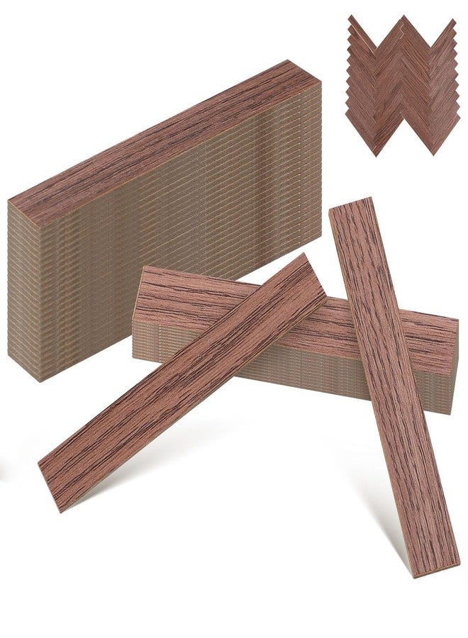 VICASKY 40 Pcs Peel and Stick Dollhouse Flooring - Self Adhesive Dark Walnut Wood Vinyl Planks for DIY Miniature House, Crafts, Room Box & Model Train Scenery | Easy Cut, Realistic PVC Tile - Image 1